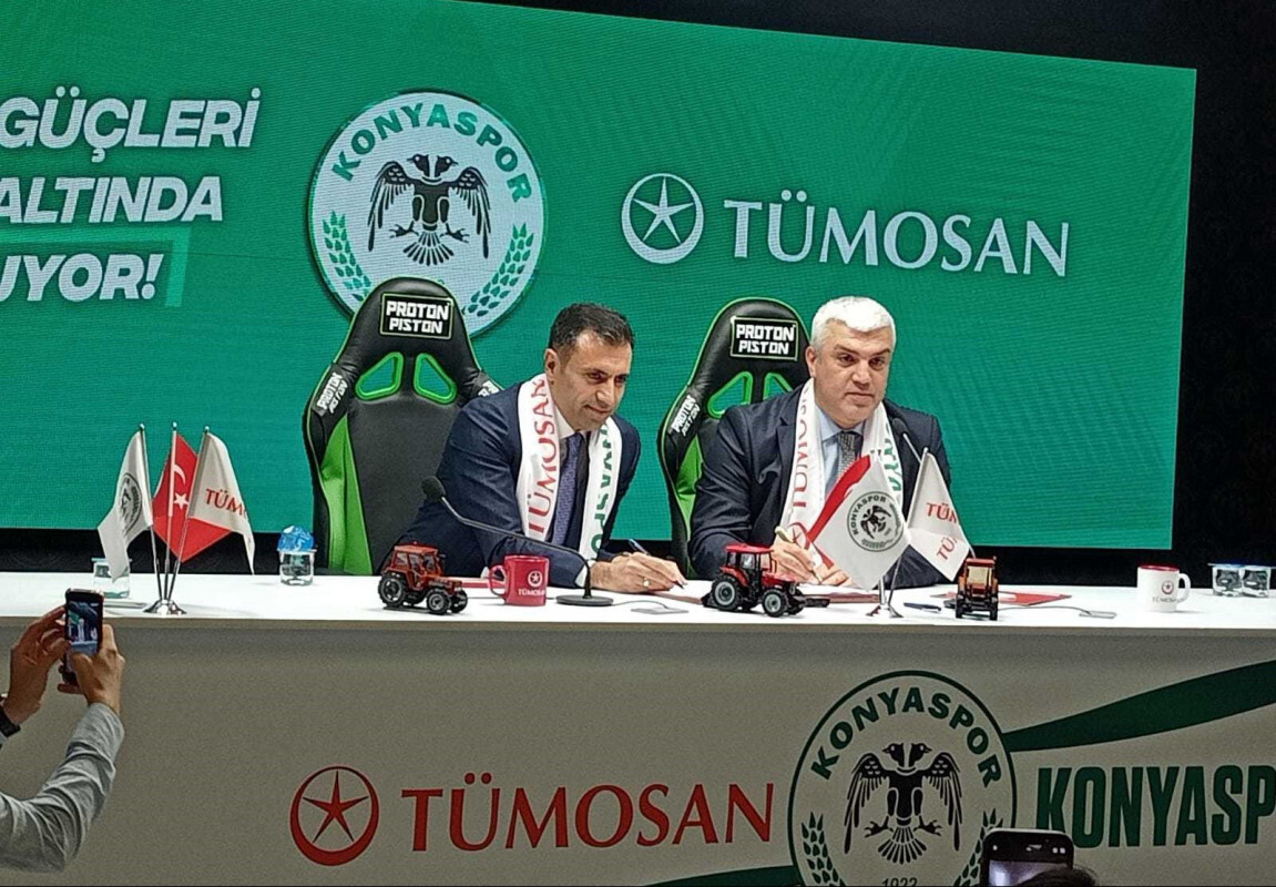 Konyaspor Başkanı Fatih Özgökçen ile TÜMOSAN Genel Müdürü Halim Tosun