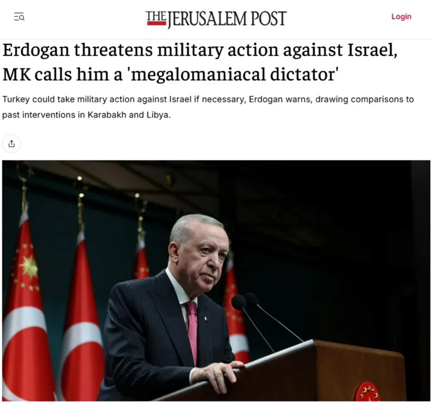 The Jerusalem Post'un manşetine çıkardığı asılsız haberi The Jerusalem Post'un manşetine çıkardığı asılsız haberi