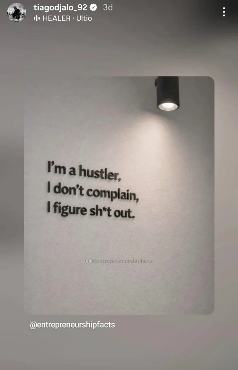 Djalo'nun sosyal medya paylaşımı.