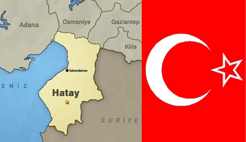Hatay Devleti bayrağı Ankara Antlaşması sonrasında Hatay’a İskenderun Sancağı statüsü verilerek bir anayasanın hazırlanması ve bir bayrak tasarlanması kararlaştırılır.