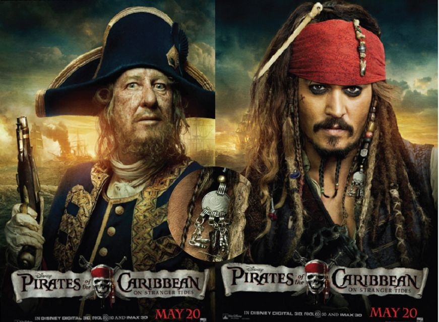 Film afişlerinde sırrını ele veren gerçek Karayip Korsanları filminde Hector Barbossa (solda) karakterinin Barbaros Hayreddin Paşa’dan esinlendiğini tahmin etmek zor değil. Johnny Depp’in canlandırdığı Jack Sparrow’un Yusuf Reis’in ta kendisi olduğunu ise bilmiyorduk. Ta ki afişlerdeki ay-yıldız detayını fark edinceye kadar...
