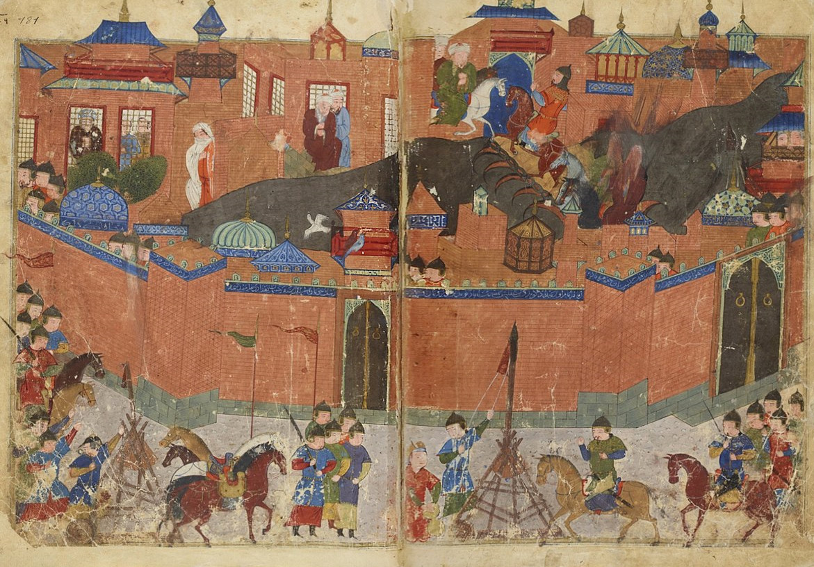 Moğolların Bağdat kuşatmasını tasvir eden bir gravür...
