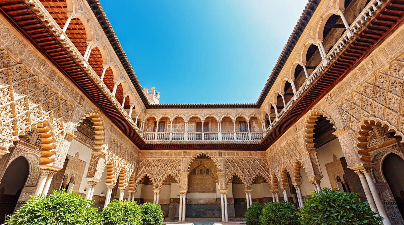  Sevilla'daki Alkazar Sarayı.