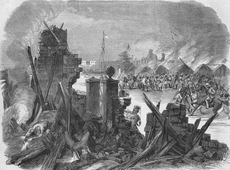1857'de Delhi'deki Bağımsızlık (Sepoy) İsyanı. (Resimli Londra Haberlerinden, 1857)