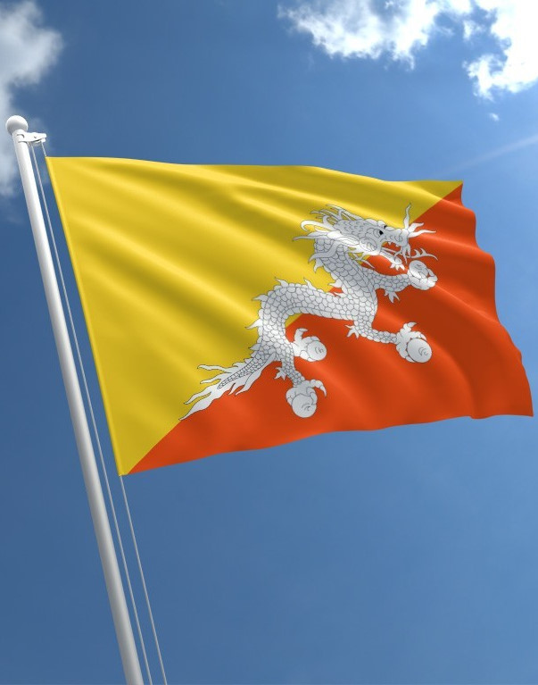 Bhutan bayrağında karizmatik bir ejderha motifi mevcuttur.