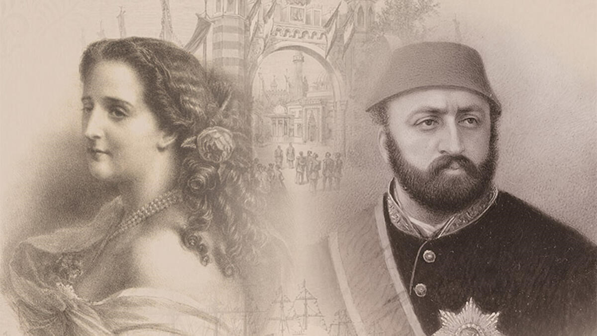 Osmanlı padişahı Sultan Abdülaziz ve III. Napolyon’un eşi İmparatoriçe Eugénie.