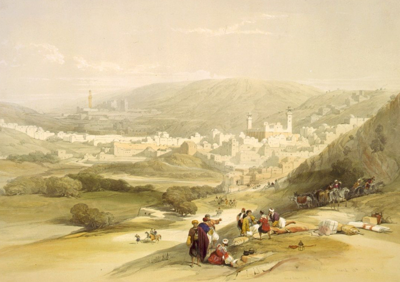 David Roberts tarafından yapılan El Halil tablosu, 1839.