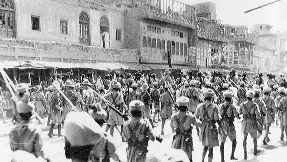 Peşaver'deki isyan kontrol birlikleri, 1930.
